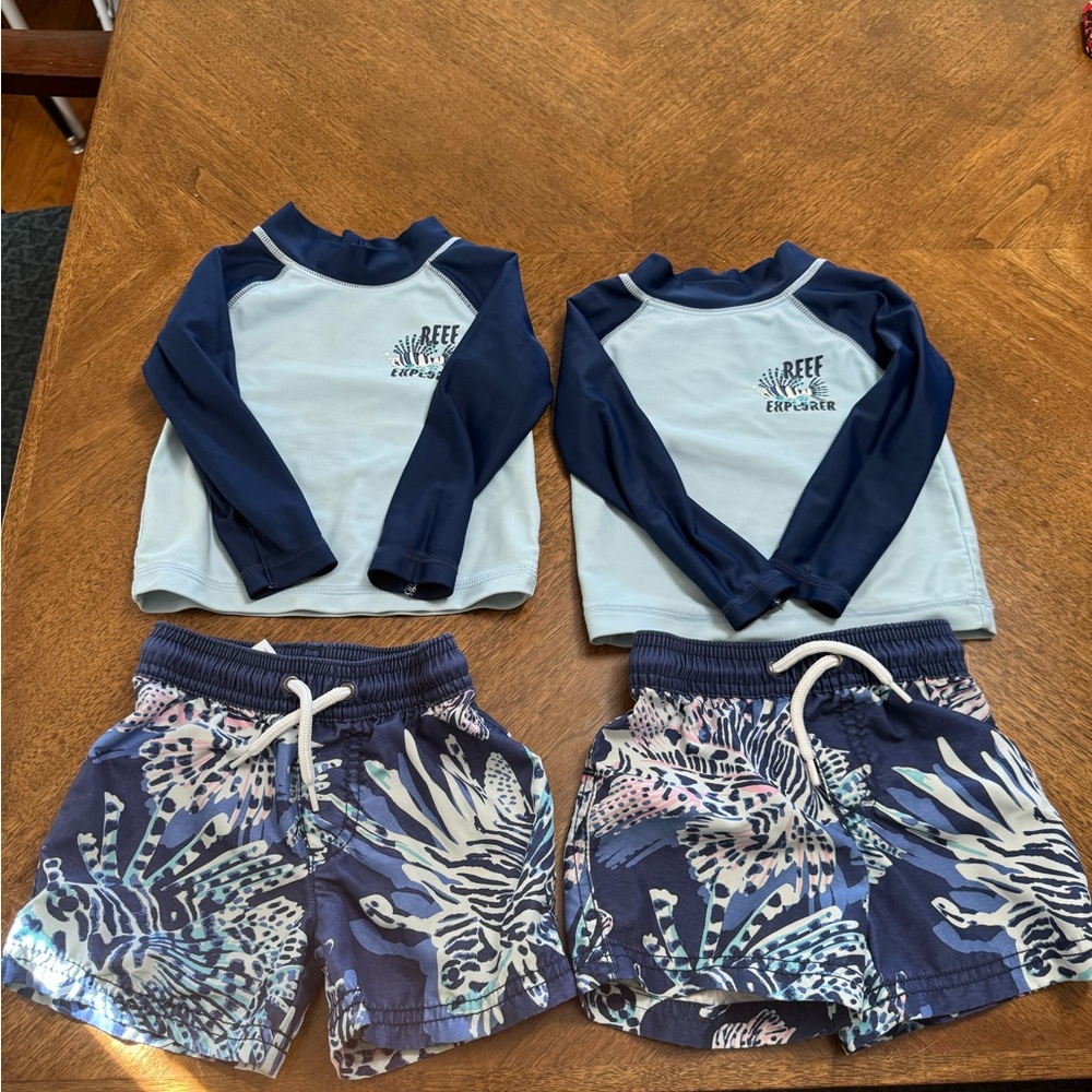 Carter’s 9 month baby boy swim shorts & shirts
